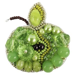 Helmikirjailtava korupakkaus Green Apple 5,5x5 cm