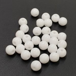 Pyöreä lasihelmi opaakki valkoinen 6 mm 30 kpl