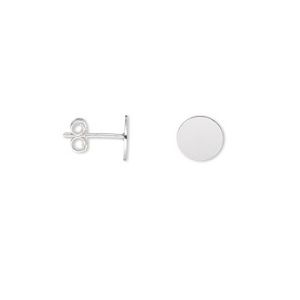 Korvakorutappi pyöreä litteä 8 mm 925 sterlinghopeaa 1 pr