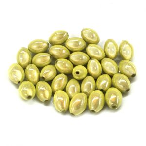 Akryylihelmi heijastava oliivihelmi 14x9,5 mm vaaleanvihreä 5 kpl
