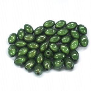 Akryylihelmi heijastava oliivihelmi 14x9,5 mm vihreä 5 kpl