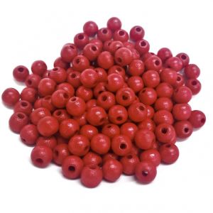 Puuhelmi Detoa pyöreä 8 mm kirsikanpunainen pyökkiä n. 100 kpl