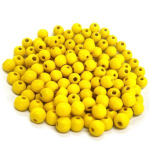 Puuhelmi Detoa pyöreä 6 mm keltainen pyökkiä n. 150 kpl