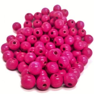 Puuhelmi Detoa pyöreä 8 mm tumma pinkki pyökkiä n. 100 kpl
