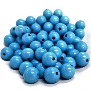 Puuhelmi Detoa pyöreä 10 mm vaalea taivaansininen pyökkiä n. 60 kpl