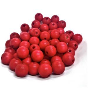 Puuhelmi Detoa pyöreä 10 mm punainen pyökkiä n. 60 kpl