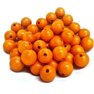 Puuhelmi Detoa pyöreä 12 mm oranssi pyökkiä n. 45 kpl