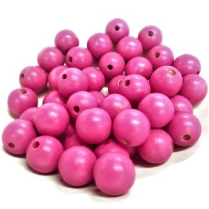 Puuhelmi Detoa pyöreä 12 mm kylmä pinkki pyökkiä n. 45 kpl