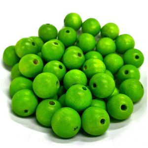 Puuhelmi Detoa pyöreä 12 mm limenvihreä pyökkiä n. 45 kpl