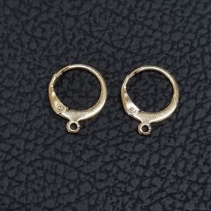 Saranalukko pyöreä korvakorurengas 14x12 mm 24k kullattu 1 pr