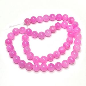 Tukkuerä kivihelmi pyöreä 8 mm Korean jade pinkki (V) n. 39 cm nauha