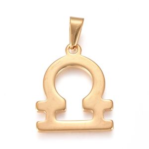 Metalliriipus horoskooppi sileä Vaaka 19,8x15 mm kullanvärinen 1 kpl