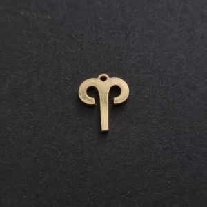 Metallimaskotti horoskooppi Oinas 9,5x8 mm kiiltävä kullanvärinen 1 kpl