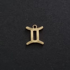 Metallimaskotti horoskooppi Kaksoset 9,5x8 mm kiiltävä kullanvärinen 1 kpl