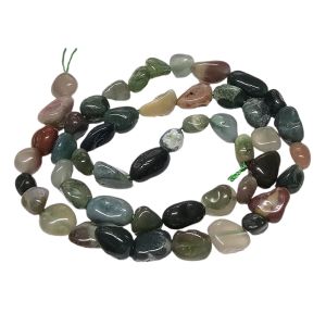 Tukkuerä kivihelmi pikkunugetti Intian akaatti n. 36-39 cm nauha