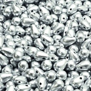 Pisarahelmi 6x4 mm metallihohto hopea 30 kpl