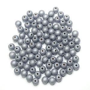 Puuhelmi Detoa pyöreä 8 mm tumma hopea pyökkiä n. 100 kpl