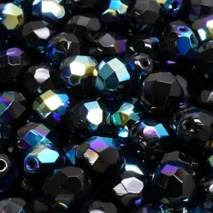 Särmikäs lasihelmi opaakki musta AB