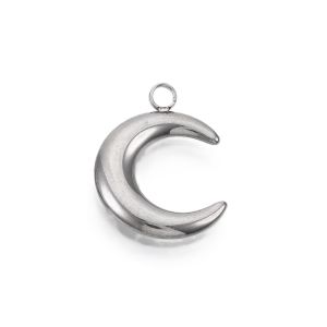 Metallimaskotti puolikuu 3-D 23,5x18,5x3 mm teräksenvärinen 1 kpl