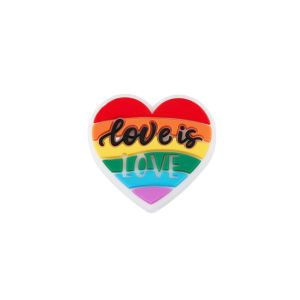 Silikonihelmi sydän "Love is Love" 25x26 mm