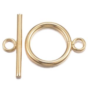 Salpalukko sileä 18 mm 304 terästä 18k kullattu
