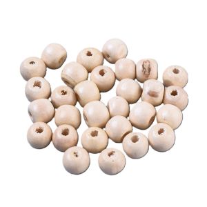 Puuhelmi pyöreähkö n. 10x9 mm vaalea n. 10g