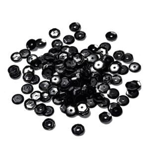 Paljetti 6 mm kiiltävä musta
