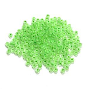 Siemenhelmi 8/0 Tsekki kirkas matta sisäväri neon vihreä 20 g