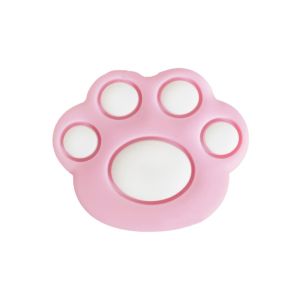 Silikonihelmi tassunjälki vaalea pinkki 23x29 mm