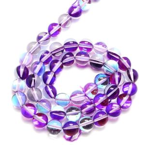 Pyöreä lasihelmi 8 mm peili violetti AB 10 kpl