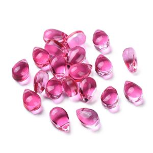 Pisarahelmi litteähkö 9x6x5 mm värikäsitelty kirkas fuksia 10 kpl