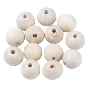 Puuhelmi pyöreä käsittelemätön vaalea 20 mm n. 100 kpl