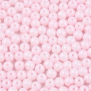 Pyöreä lasihelmi opaakki pintaväri n. 5,5 mm vaaleanpunainen n. 50 kpl