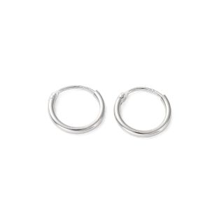 Korvakorurengas 10x2 mm platinoitua 925 sterlinghopeaa 1 pr
