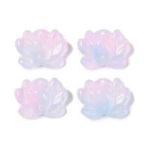 Kukkalinkki lootus n. 15x20 mm pinkki/sininen 4 kpl