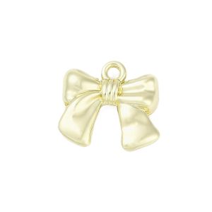 Metallimaskotti rusetti vaalean kullanvärinen 13x14,5 mm