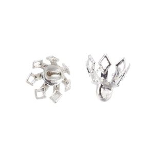 Liimattava filigraanikalotti silmukalla 8x8 mm hopeoitu 10 kpl