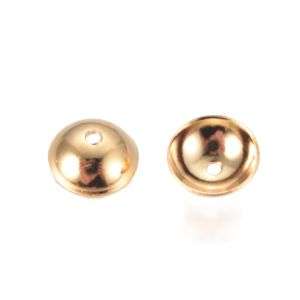 Kalotti sileä 18k kullattu 6 mm 10 kpl