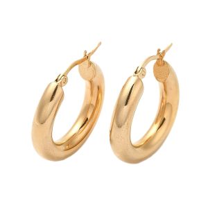 Korvakorurengas n. 20x5 mm saranakiinnityksellä 18k kullattua 304 terästä 1 pr