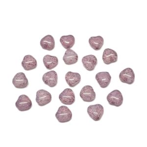 Sydän 6 mm opaali pintavärjätty malva 20 kpl