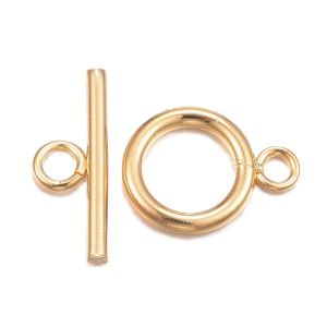 Salpalukko sileä 12 mm 304 terästä 18k kullattu