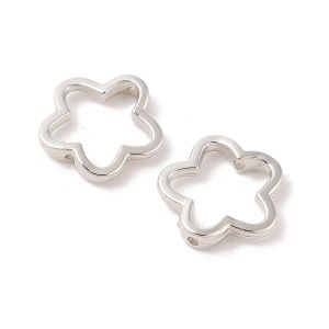 Synteettinen helmikehikko platinanvärinen iso sileä kukka kehys 16x3 mm 10 kpl
