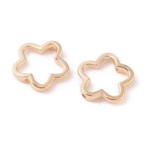 Synteettinen helmikehikko kullanvärinen iso sileä kukka kehys 16x3 mm 10 kpl