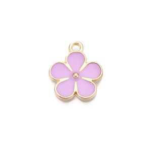 Metalliemalimaskotti iso "lemmikki" vaalea violetti / kulta 17x14 mm