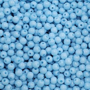 Pyöreä lasihelmi opaakki turkoosi 4 mm n. 50 kpl