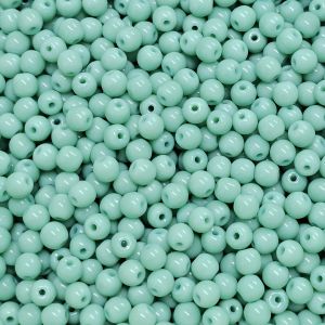 Pyöreä lasihelmi opaakki vihertävä turkoosi 4 mm n. 50 kpl