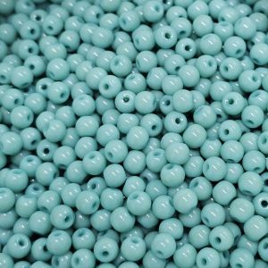 Pyöreä lasihelmi opaakki sininen turkoosi 4 mm n. 50 kpl