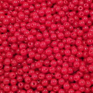 Pyöreä lasihelmi opaakki kirkas punainen 4 mm n. 50 kpl