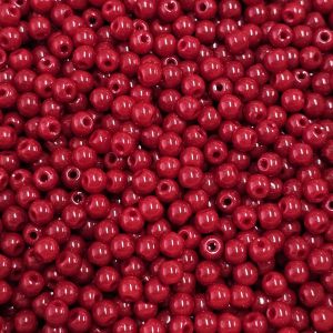 Pyöreä lasihelmi opaakki tummanpunainen 4 mm n. 50 kpl