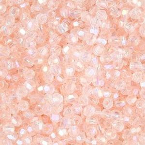 Särmikäs lasihelmi kaksoiskartio 4-4,5 mm värikäsitelty vaalea persikka AB n. 50 kpl